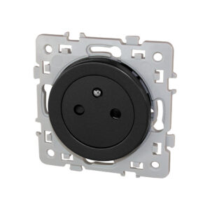 Prise de courant 2P+T 16A affleurante Noir Eur'Ohm Square