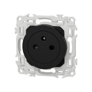 Prise de courant 2P+T 16A affleurante Noir onyx Schneider Odace