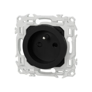 Prise de courant 2P+T 16A rénovation Noir onyx Schneider Odace