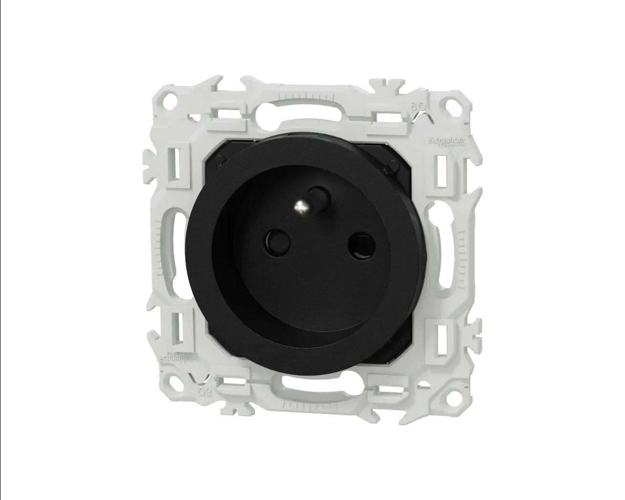 Prise de courant 2P+T 16A rénovation Noir onyx Schneider Odace