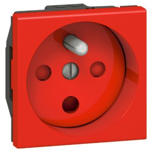 Prise de courant à détrompage MOSAIC 2P+T 2 modules rouge LEGRAND 077114