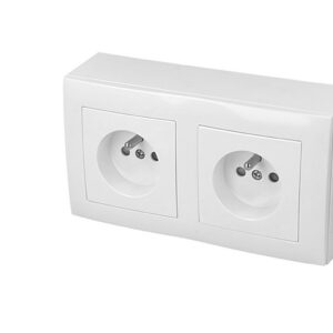 Prise électrique double blanche Efapel Logus 90