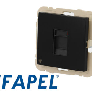Prise RJ45 cat.6 noire mat Efapel Logus 90