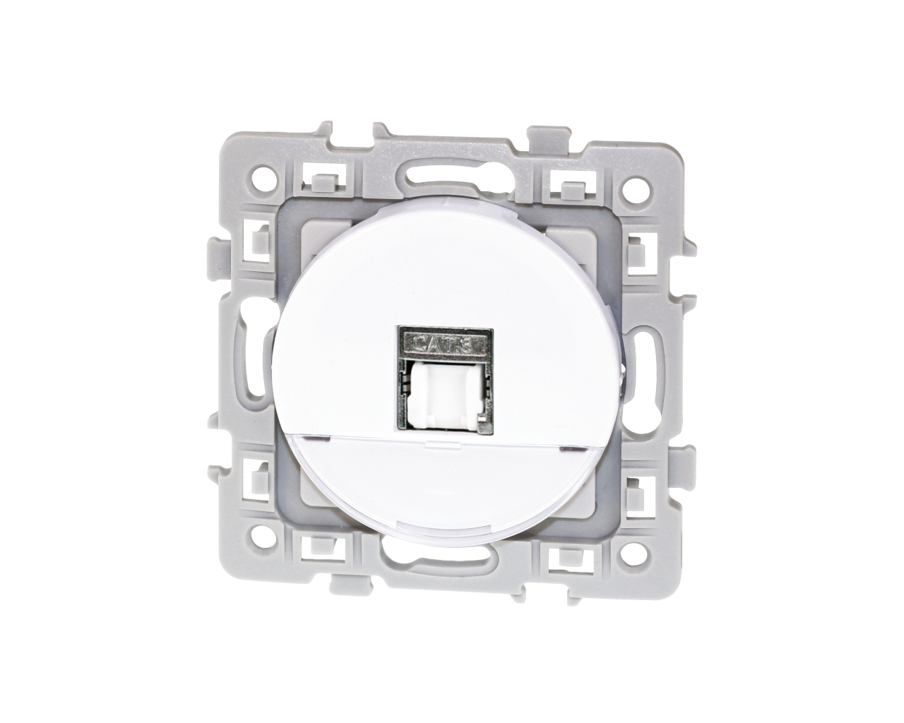Prise RJ45 grade 3 cat.6a STP Blanc Eur'Ohm Square