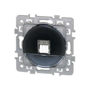 Prise RJ45 grade 3 cat.6a STP Noir Eur'Ohm Square