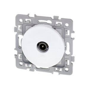 Prise TV coaxiale simple Blanc Eur'Ohm Square
