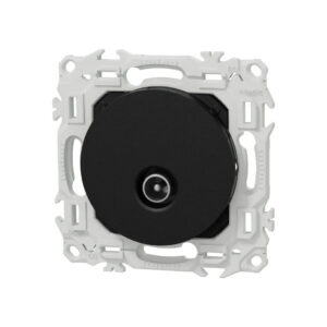 Prise TV coaxiale simple Noir onyx Schneider Odace