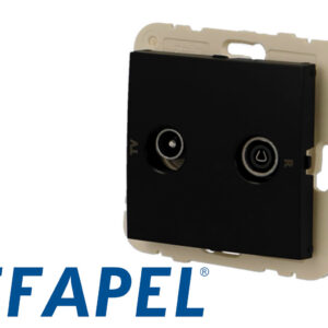 Prise TV + FM noire mat Efapel Logus 90