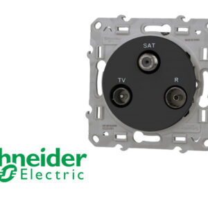 Prise TV + FM + SAT anthracite Schneider Odace