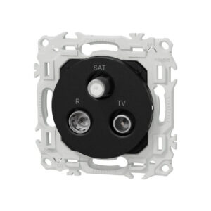 Prise TV + FM + SAT coaxiale Noir onyx Schneider Odace