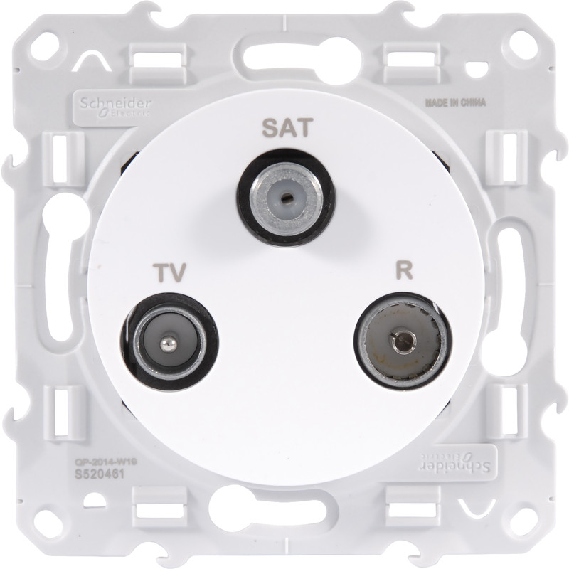 Prise TV / FM / SAT ODACE blanc SCHNEIDER ELECTRIC S526461