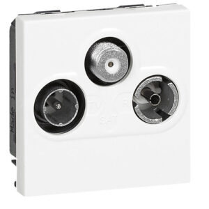 Prise TV/R/SAT IP20 FM et DAB + 2 modules MOSAIC blanc LEGRAND 078786