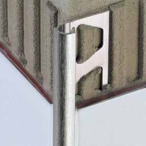 Profilé aluminium quart de rond pour revêtement muraux RONDEC A - Alu chromé anodisé brossé - Hauteur 12,5 mm - Barre de 2,5 ML