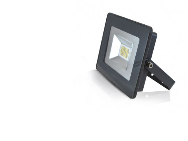 Projecteur LED 20W gris étanche blanc chaud