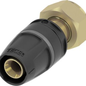 Raccord à écrou tournant TECElogo-Push à joint plat laiton - Diamètre :16x3/8" - Longueur totale: 54 mm