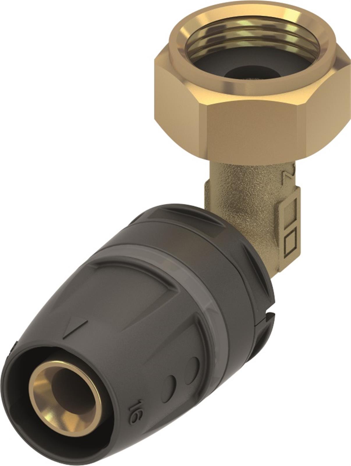 Raccord écrou tournant à 90° - Raccord écrou tournant à 90°: 16x3/8"