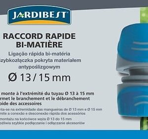 Raccord rapide 15mm bi-matière intégral