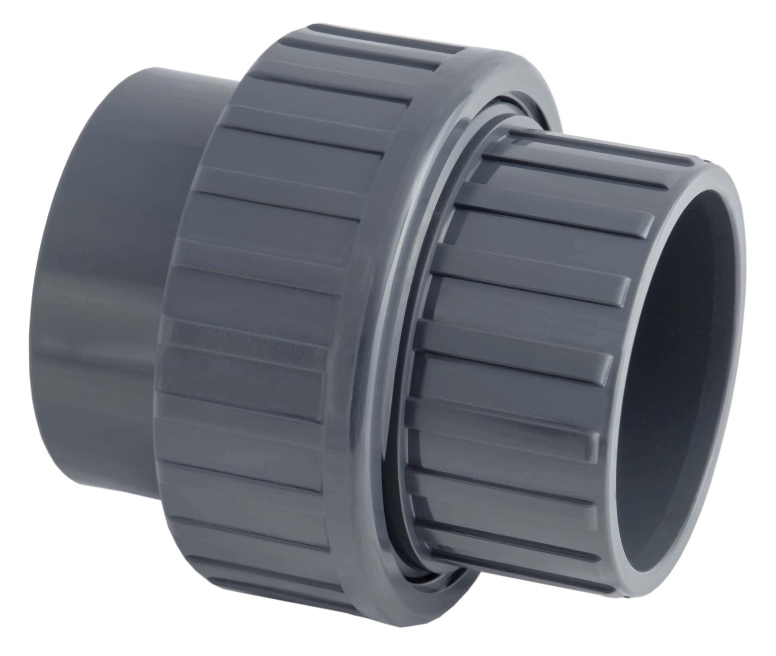 Raccord union PVC pression 3 pièces - Femelle / Femelle à coller . - Diamètre 63 mm