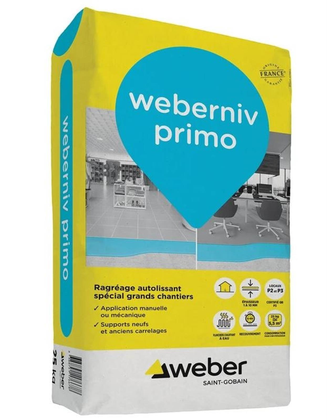 Ragréage autolissant WEBERNIV PRIMO - sac 25 kg