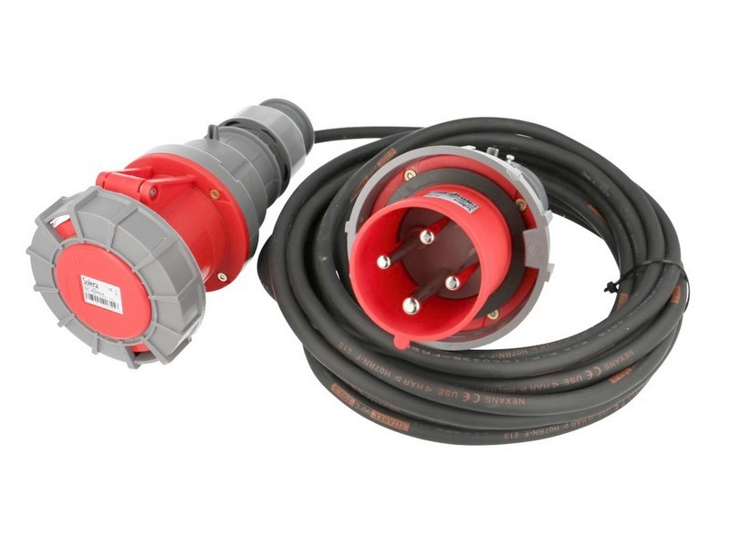 Rallonge electrique etanche triphasée 4x63A, 50 mètres