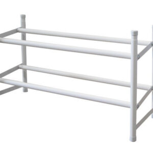 Range-chaussures extensible à poser blanc, 12 paires maximum H.35 x l.62 cm
