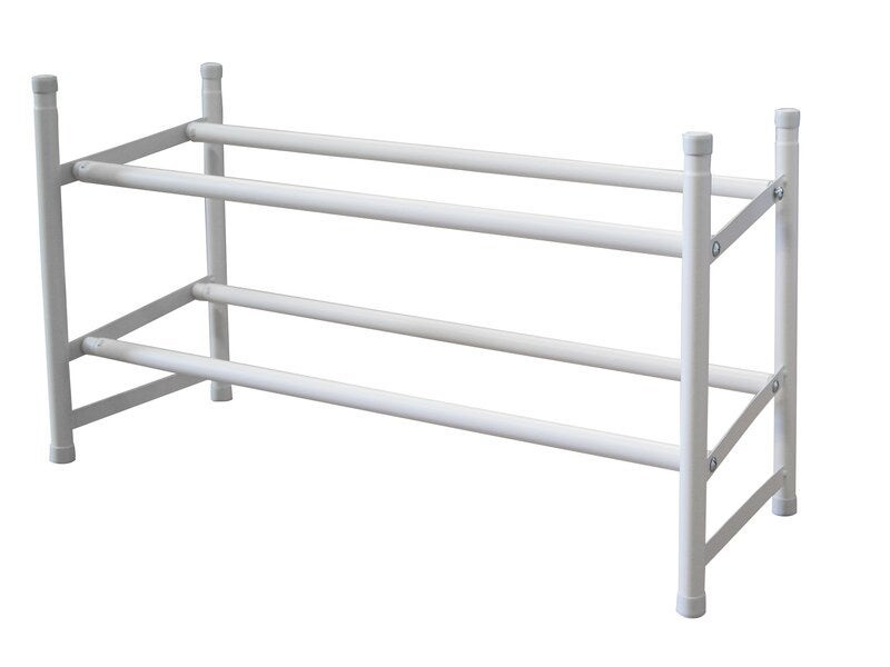 Range-chaussures extensible à poser blanc, 12 paires maximum H.35 x l.62 cm