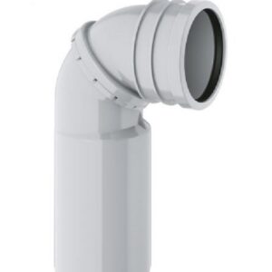 Rapid SL pipe d'évacuation WC orientable 90 ° - Accessoire pour WC bâti-support- Diamètre: 90 mm - Blanc
