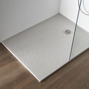 Receveur ardoise avec grille résine - Dimensions : 160x90 - Ivoire