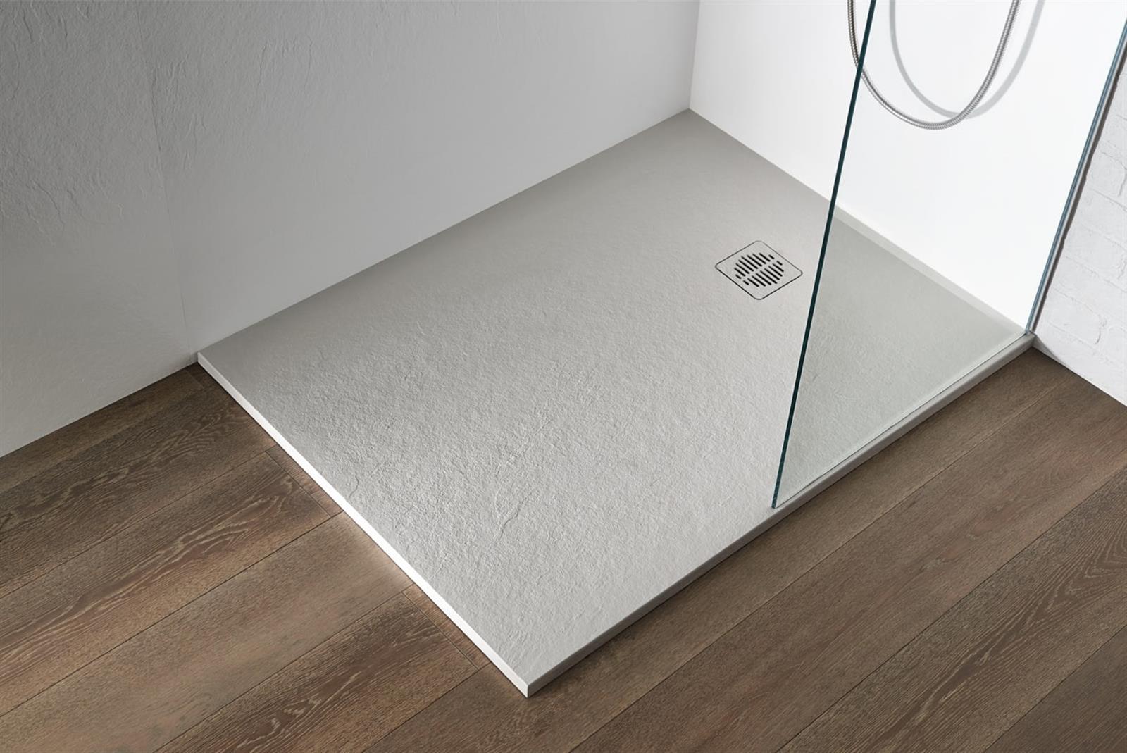 Receveur ardoise avec grille résine - Dimensions : 160x90 - Ivoire
