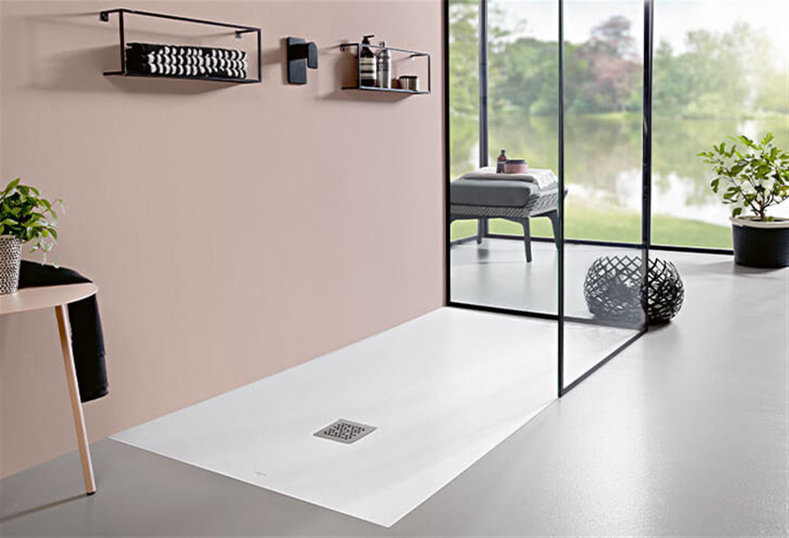 Receveur de douche PLANEO rectangulaire Blanc ultra plat et sans bord - Receveur douche-Dimensions:900X1200-PLANEO BLANC.