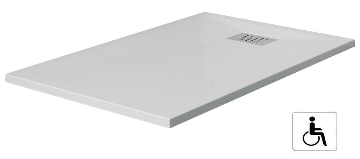 Receveur KINESURF extra-plat antidérapant - Rectangulaire - 120 x 80 cm - Blanc