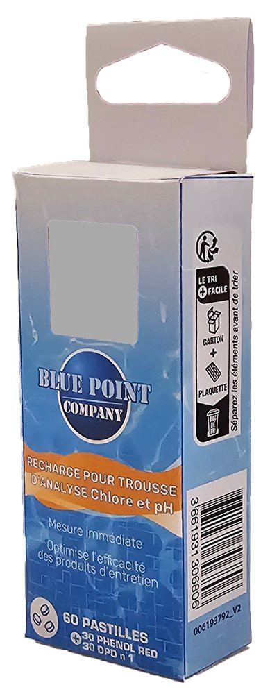 Recharge pour trousse d'analyse PH et Chlore, 60 pastilles