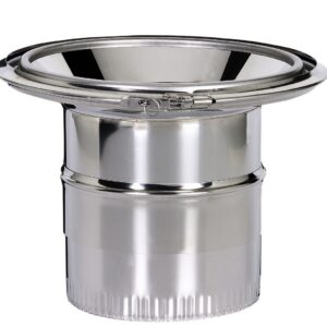 Réduction pour fumisterie émaillée - Raccord pour jonction conduit isolé inox/galva intérieur Ø 230 avec conduit émaillé Ø 130