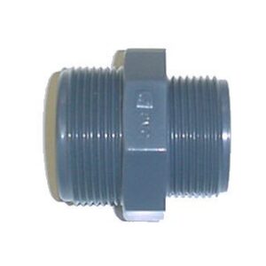 Réduction PVC pression - Mâle à visser / Mâle à visser. - Filetages 33/42 - 26/34