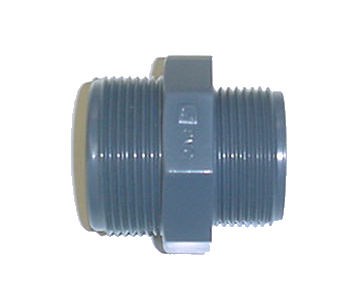 Réduction PVC pression - Mâle à visser / Mâle à visser. - Filetages 33/42 - 26/34