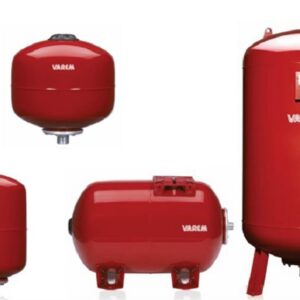 Réservoir pression à vessie interchangeable VAREM - Capacité: 300L - montage: vertical - coloris rouge - pression: 10bar - raccordement 1"1/2 - hauteur: 1375mm - Ø 625mm