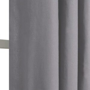 Rideau avec oeillets - Tamisant - Coton - Gris - 140x240cm