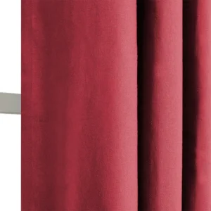 Rideau avec oeillets - Tamisant - Coton - Rouge - 140x240cm
