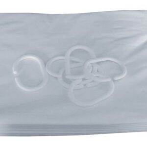 Rideau de douche en PVC blanc 1800x900 avec 6 anneaux PELLET 804090