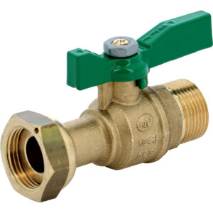 Robinet de compteur mâle droit laiton 15-3/4''-3/4'' poignée verte SFERACO 642055