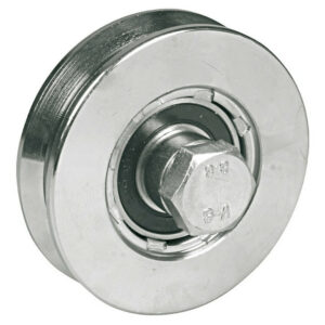 Roue à gorge triangulaire D 140 x 32 mm vis 16 x 70mm charge 600 kg AVL 916140Y/2