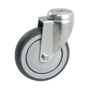 Roulette caoutchouc diamètre 100 mm oeil pivotant 12 mm charge 100 kg gris AVL 550882O