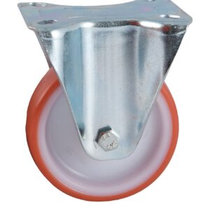Roulette D125 mm polyuréthane rouge platine fixe AVL 504823O