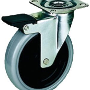 Roulette NOVA platine pivotante à frein polypropylène gris 50 mm PRODIF SOMEC 24017