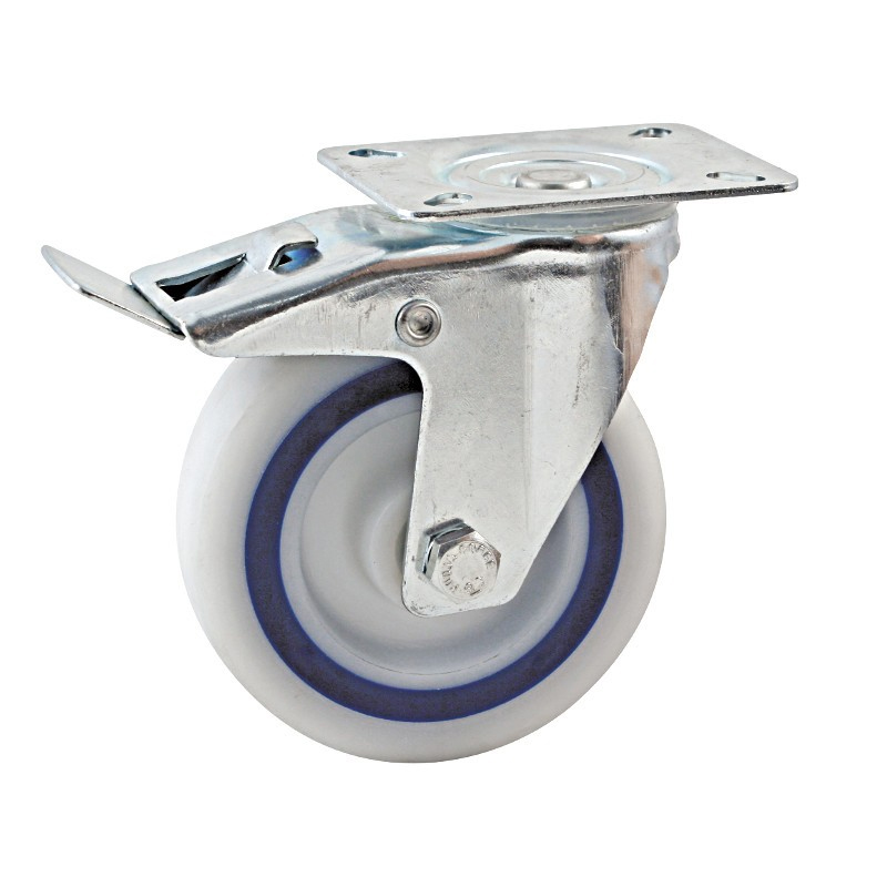 Roulette saturne grise 100 mm pivotante à frein AVL 5948420