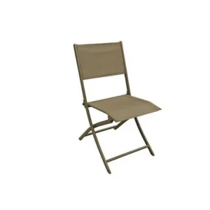 S9009.1 taupe - Chaise de jardin pliante acier