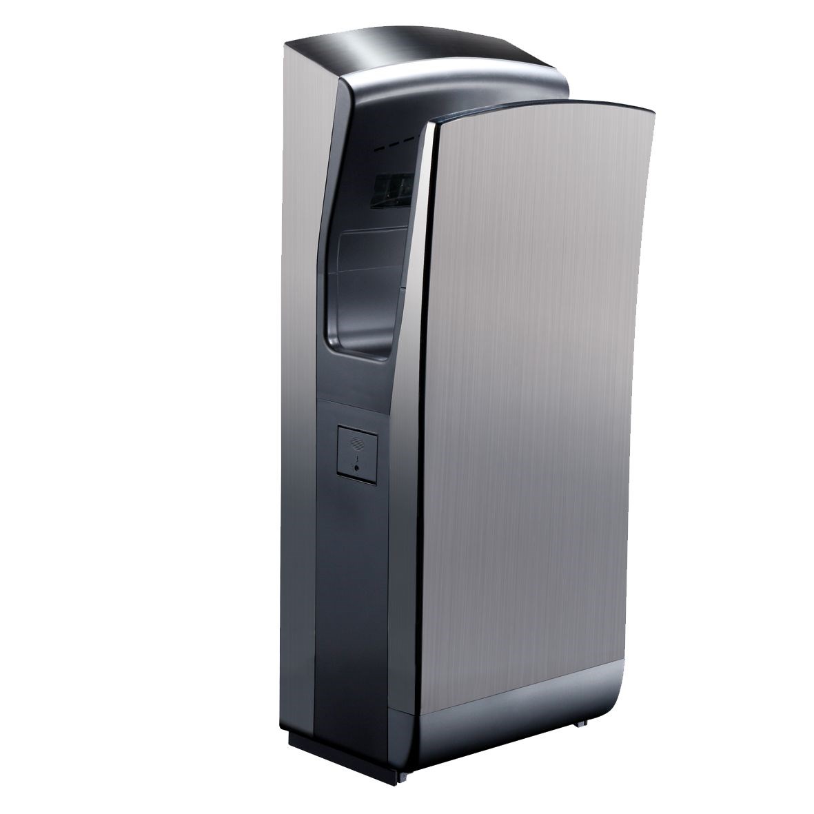 Sèche-mains à air pulsé 1650 W sur pied en inox - Dimensions : 300 x 222 x 730 mm - Inox