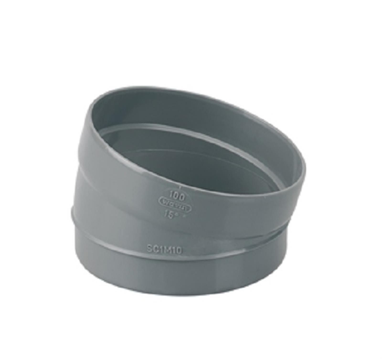 Secteur de coude MF 15° - Diamètre: 100 mm - GRIS
