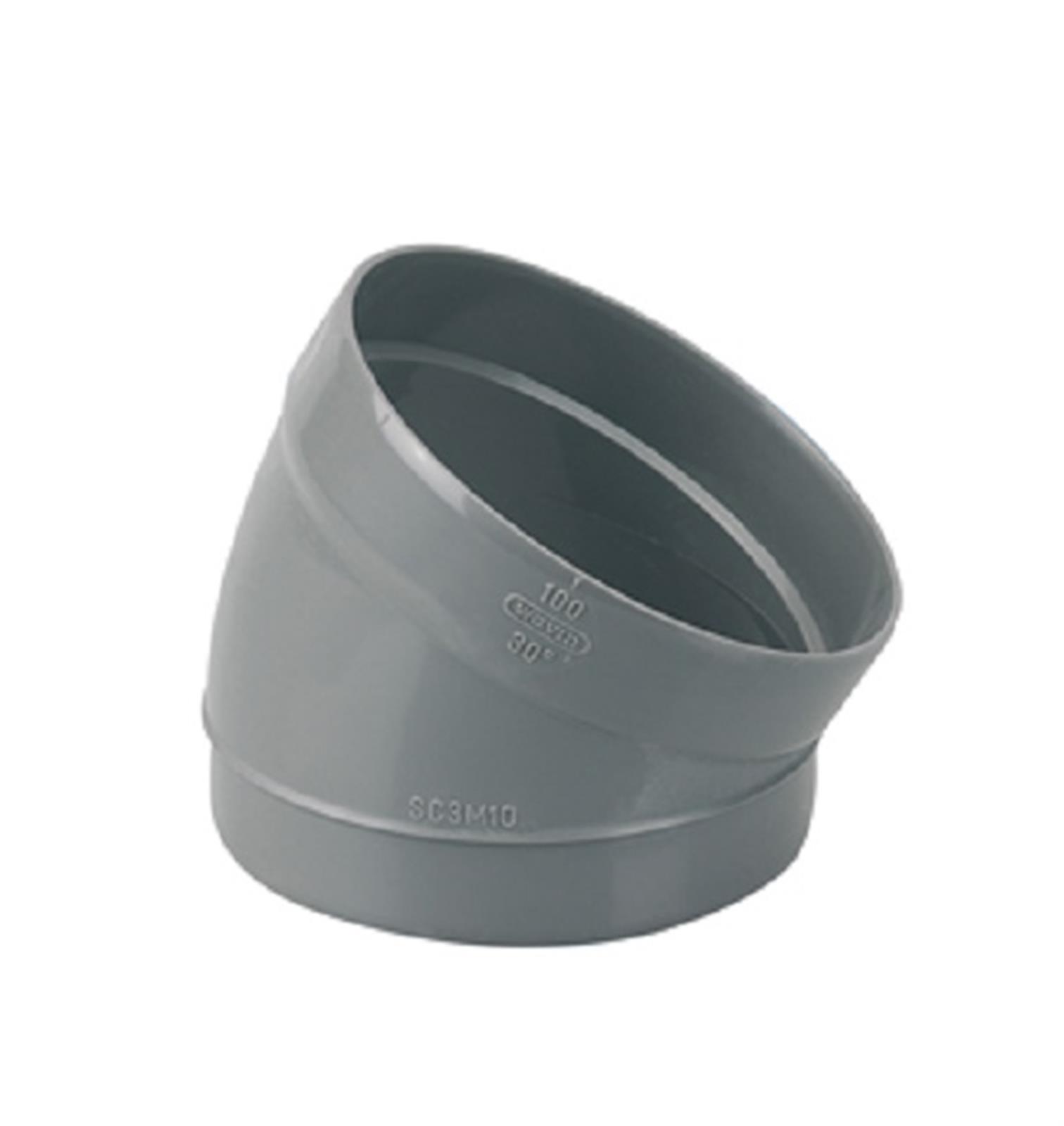 Secteur de coude MF 30° - Diamètre: 100 mm - GRIS