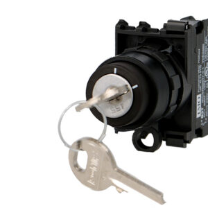 Sélecteur rotatif 2 positions à clé complet IMO Ø22mm, 1NO